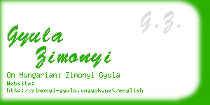 gyula zimonyi business card